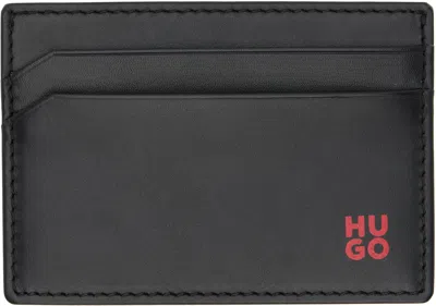 Hugo Boss Black Leather Card Holder In 001-black