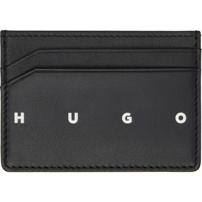 Hugo Boss Black Leather Card Holder In 001-black