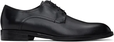 Hugo Boss Black Leather Derbys In 001-black