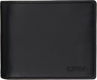 Hugo Boss Black Leather Embossed Logo Wallet In 001-black