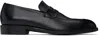 Hugo Boss Boss Derrek Grained Leather Loafers In 001-black