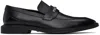 Hugo Boss Black Leather Loafers In 001-black