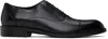 Hugo Boss Black Leather Oxfords In 001-black