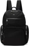 Hugo Boss Black Canvas Backpack In 001-black