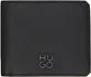 Hugo Boss Logo-lettering Leather Wallet In 001-black