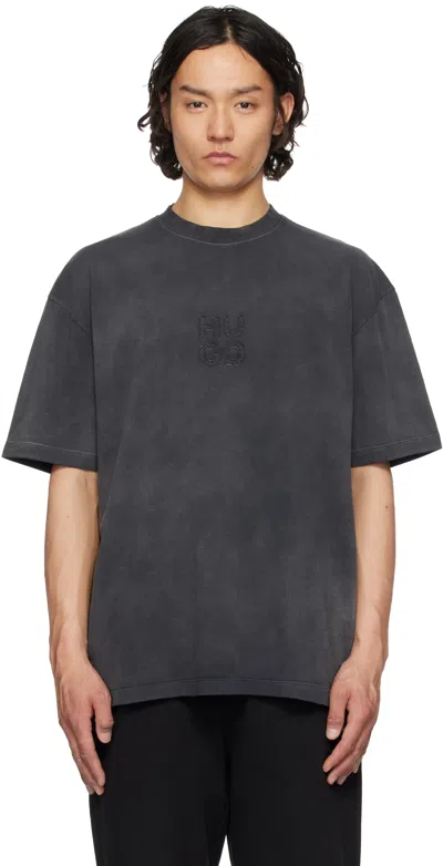 Hugo Boss Black Logo Appliqué T-shirt In 001-black