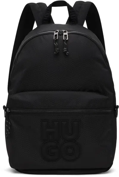 Hugo Boss Black Logo Backpack In 001-black