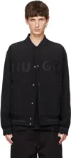 Hugo Boss Logo-embellished Bomber Jacket In 001-black