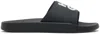 Hugo Boss Logo-embossed Pool Slides In 002-black