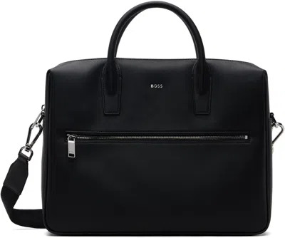 Hugo Boss Black Logo Leather Document Briefcase