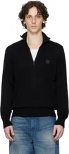 Hugo Boss Cotton-terry Zip-neck Sweatshirt With Logo Patch