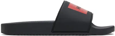 Hugo Boss Black Logo Strap Pool Slides In 001-black
