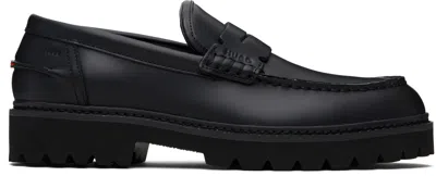 Hugo Boss Penny-strap Loafers In Black