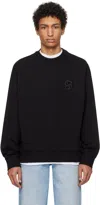 Hugo Boss Black Mercerized Cotton Sweatshirt In 001-black
