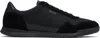 Hugo Boss Black Mixed-material Lace-up Sneakers In 005-black