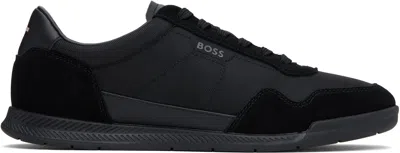 Hugo Boss Black Mixed-material Lace-up Sneakers