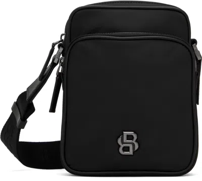 Hugo Boss Black Monogram Bag In 001-black