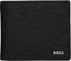 Hugo Boss Black Monogram Pattern Wallet In Black