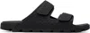Hugo Boss Black Monogram Riptape Strap Sandals In Black