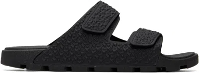 Hugo Boss Black Monogram Riptape Strap Sandals