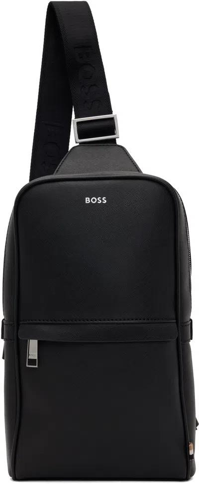 Hugo Boss Black Monostrap Backpack In 001-black