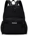 Hugo Boss Black Multi-pocket Contrast Logo Backpack In 001-black