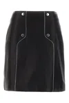 Hugo Boss Black Nappa Leather Skirt In 001