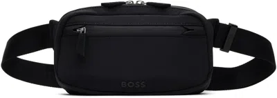 Hugo Boss Black Nylon Logo Bag In 001-black