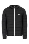 Hugo Boss Logo-print Padded-design Jacket In Black