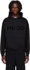 Hugo Boss Oversize-fit Hoodie In Cotton Terry With Tonal Logo In Black