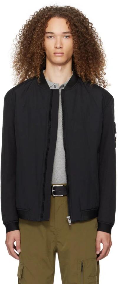 Hugo Boss Black Padded Bomber Jacket In Black 001
