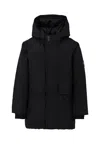 Hugo Boss Black Parka For Boy With Logo In Black