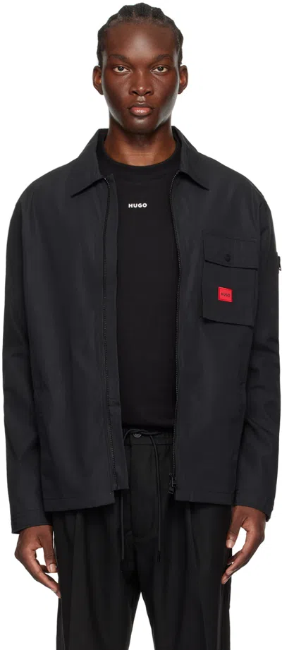 Hugo Boss Black Patch Shirt In 001-black