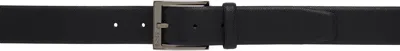 Hugo Boss Black Pebble Grained Belt In 001-black