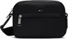 Hugo Boss Black Pebble-grained Faux-leather Messenger Bag In 001-black