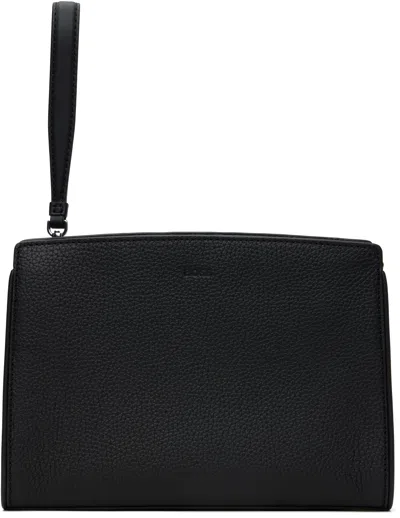 Hugo Boss Black Pebble-grained Leather Pouch