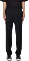 Hugo Boss Black Pleated Trousers In 001- Black