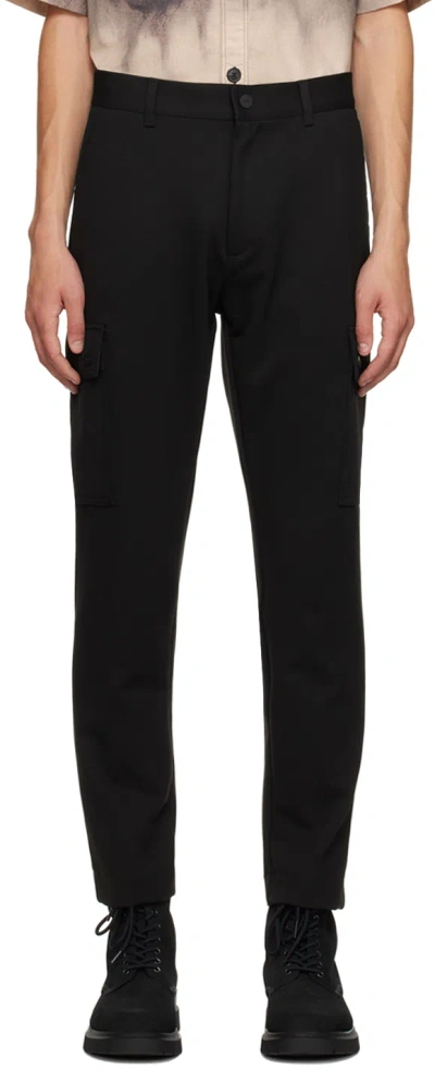 Hugo Boss Black Pocket Cargo Pants In 001 Black