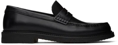 【関税込み】Hugo ブラック Brush-Off レザー ローファー Hugo Boss Black Brush-off Leather Loafers In 001-black