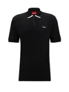 Hugo Boss Cotton-piqu Polo Shirt With Contrast Logo In Black