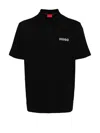 Hugo Boss Logo-embroidered Polo Shirt In Black