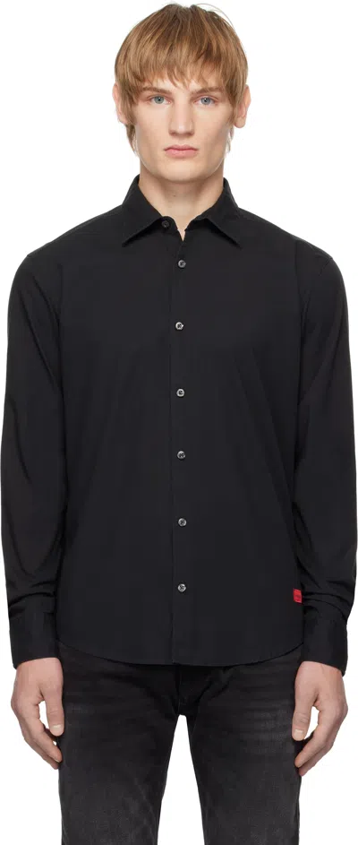 Hugo Boss Black Poplin Shirt In 001-black