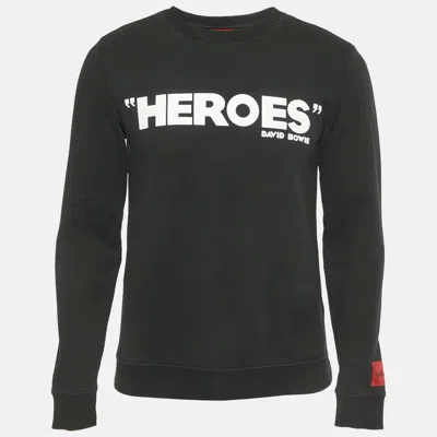 Hugo Boss Black Printed Cotton Deroes Sweatshirt