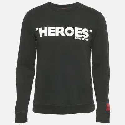 Pre-owned Hugo Boss Black Printed Cotton Deroes Sweatshirt S