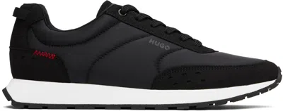 Hugo Boss Black Printed-logo Faux-leather Sneakers