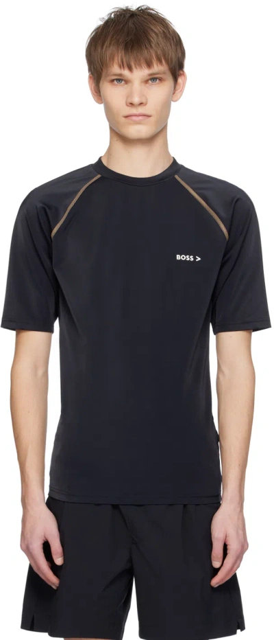 Hugo Boss Black Raglan T-shirt In 001-black | ModeSens 
