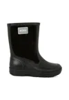 Hugo Boss Black Rain Boots For Kids With Logo In Black