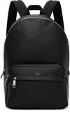 Hugo Boss Black Pebble-grained Faux-leather Backpack In 001-black