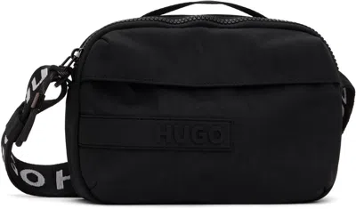 Hugo Boss Black Recycled Nylon Canvas Bag In 001-black