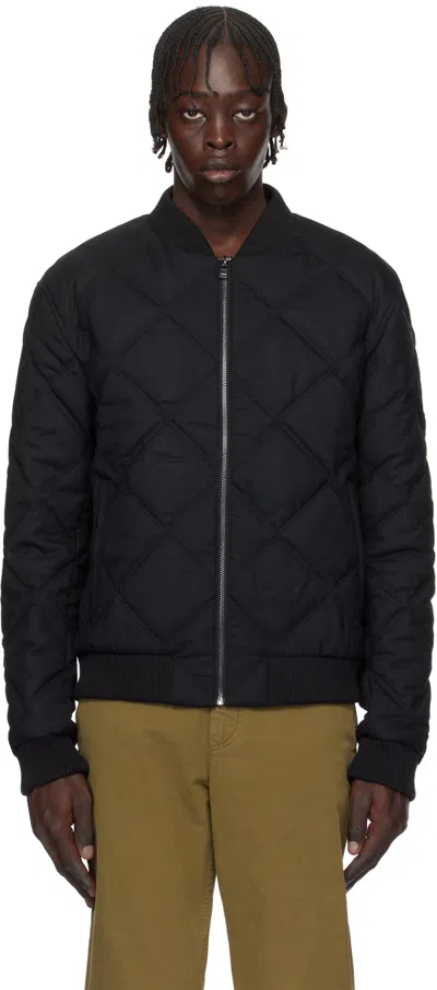 Hugo Boss Black Regular-fit Bomber Jacket In 001-black